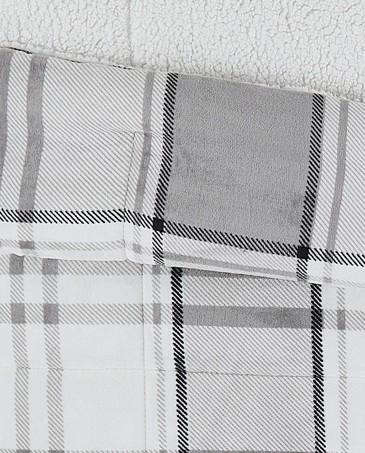 DETAIL IMAGE OF RONNIE PLAID 3 PIECE COMFORTER SET | PEM-Ronnie Grey-020