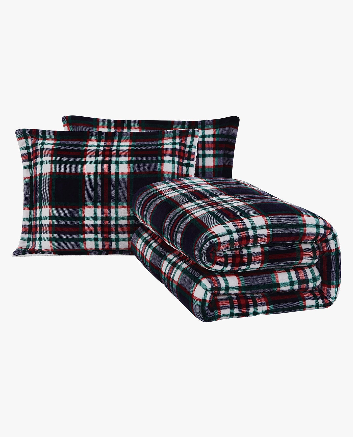 SET IMAGE OF BENJI PLAID 3 PIECE COMFORTER SET | PEM-Benji Blue-400