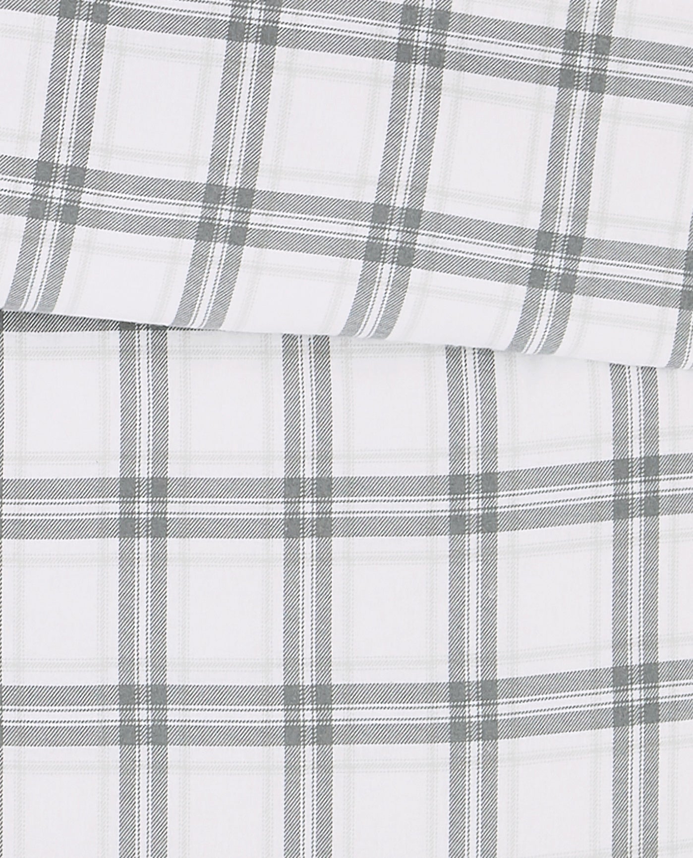 DETAIL IMAGE OF PLAID 3 PIECE FLANNEL COMFORTER SET | PEM-Grey Plaid-090