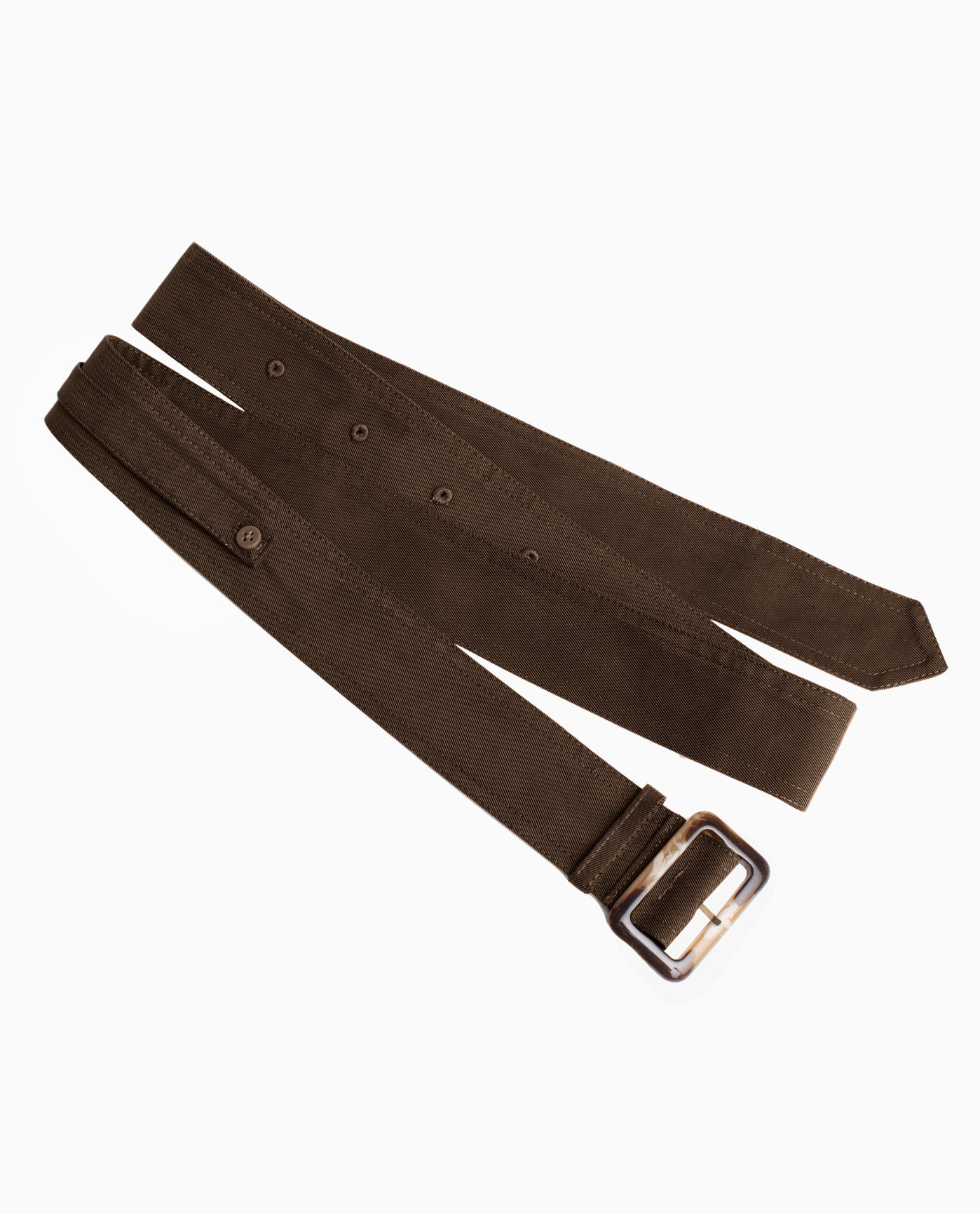 Front View Of LONDON FOG UNISEX TRENCH COAT BELT WITH BUCKLE | DARK BROWN
