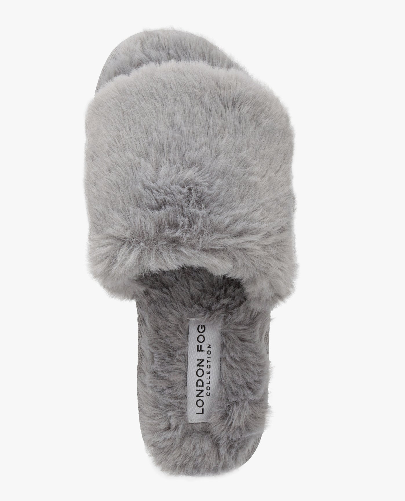 TOP IMAGE OF WOMENS LILLY OPEN TOE FAUX FUR SLIPPER | ESO_GREY_020