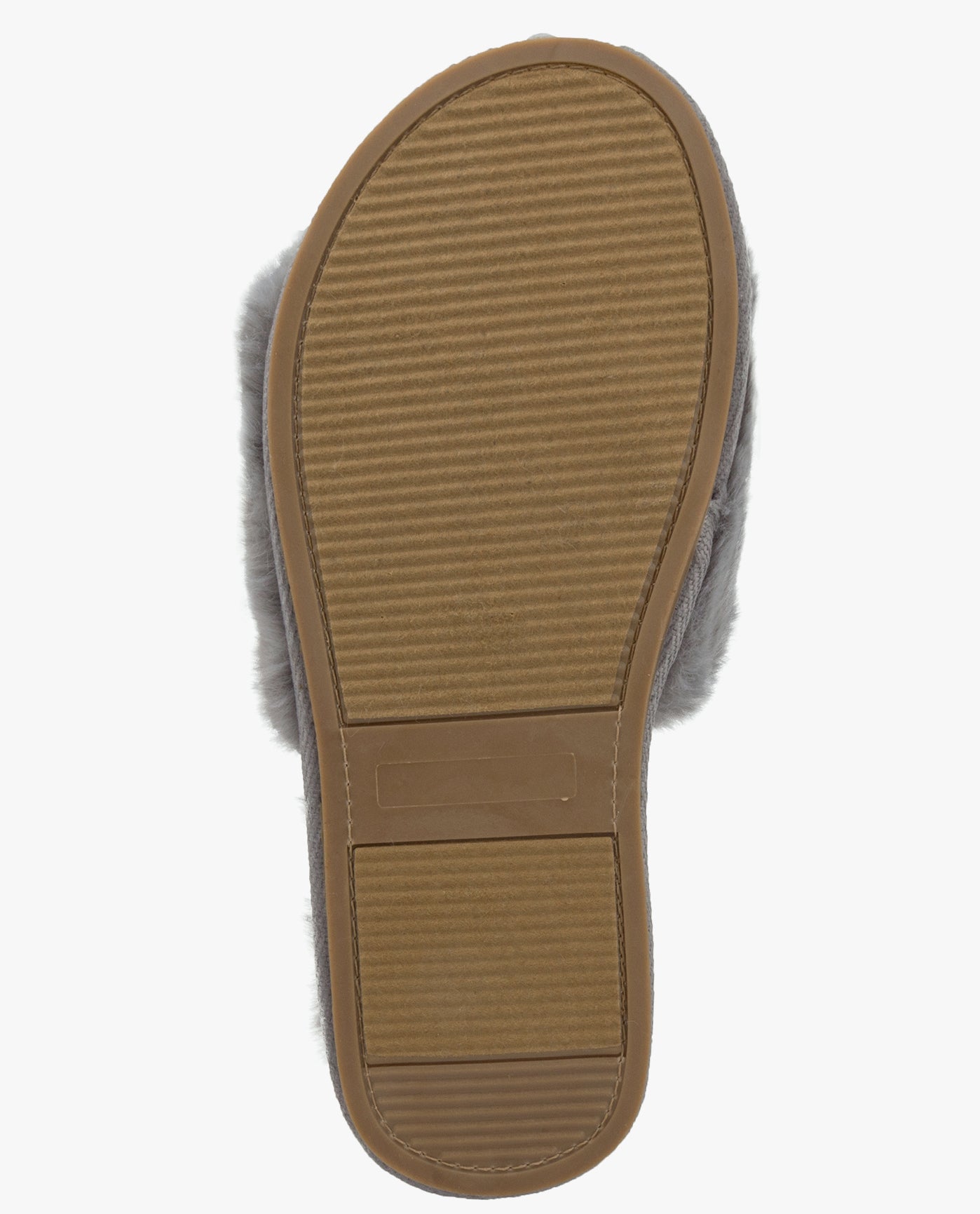BOTTOM IMAGE OF WOMENS LILLY OPEN TOE FAUX FUR SLIPPER | ESO_GREY_020