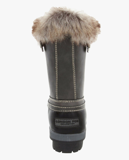 BACK VIEW  OF WOMENS MILLY WINTER BOOT | ESO_BLACK CHARCOAL_005