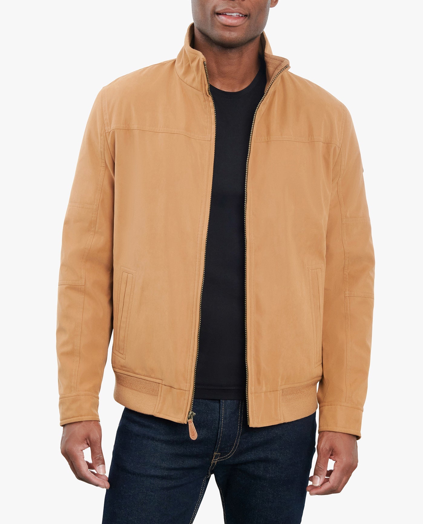 DETAIL VIEW OF MAPLEWOOD MIDWEIGHT JACKET | WHISKEY