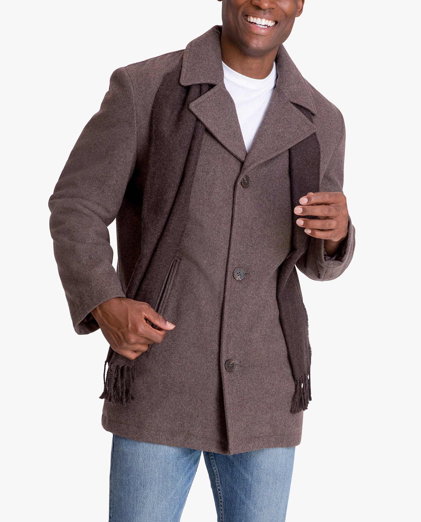 DETAIL VIEW OF AMITY SINGLE BREASTED WOOL JACKET | NEW CHARCOAL