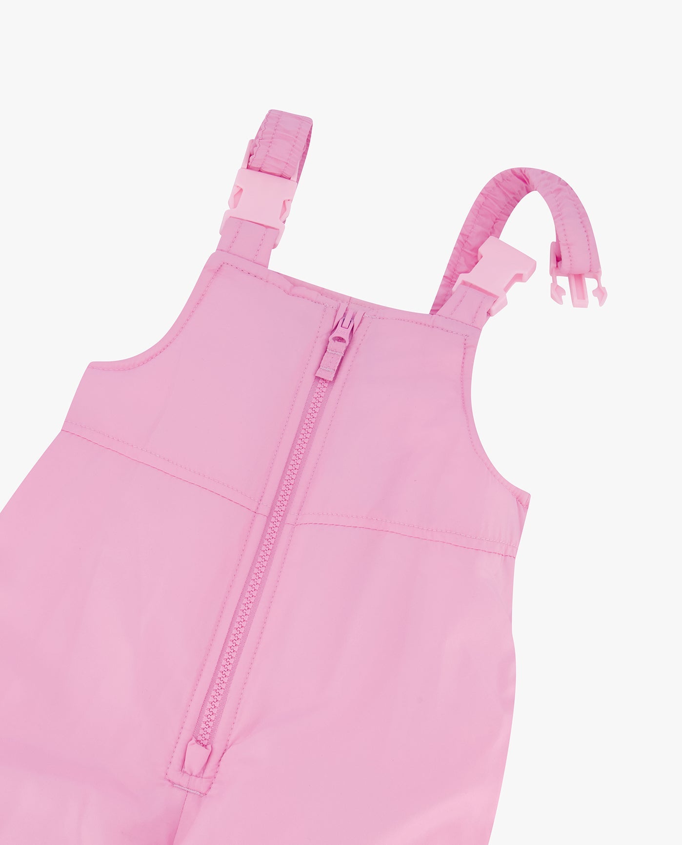 ZOOM VIEW OF BABY GIRLS ZIP-FRONT COLOR BLOCK JACKET AND OVERALL SNOW PANT | PINK