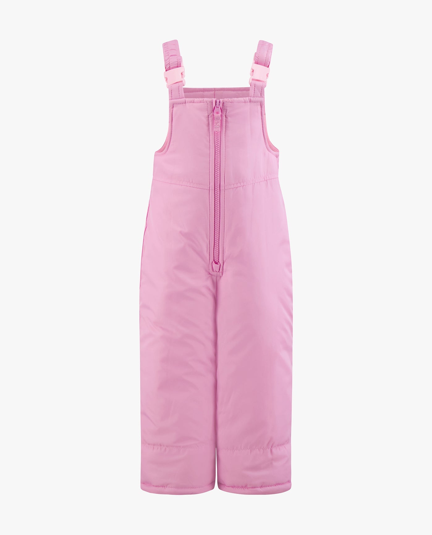 PANTS VIEW OF TODDLER GIRLS ZIP-FRONT COLOR BLOCK JACKET AND OVERALL SNOW PANT | PINK