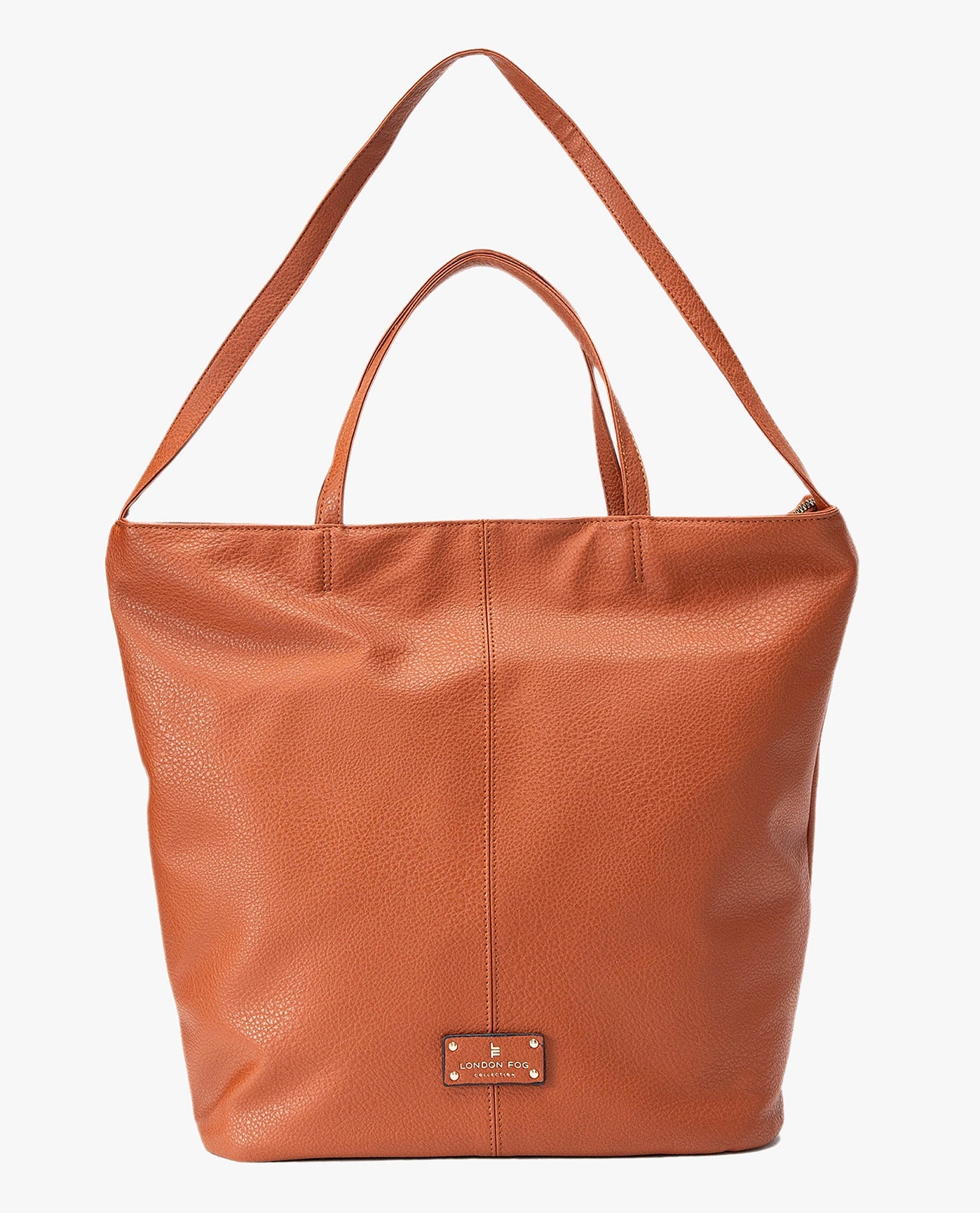 FRONT OF LAURA LARGE TOTE | COGNAC
