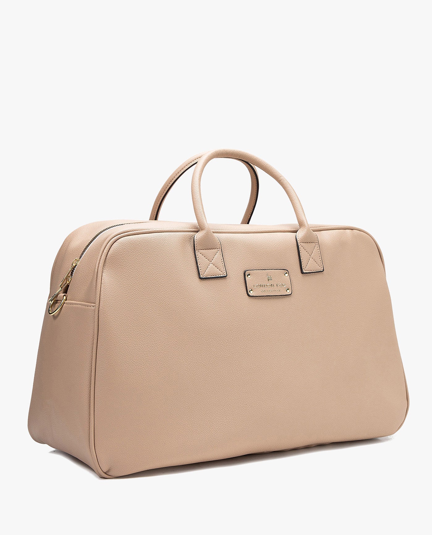SIDE VIEW OF ALEXANDER PEBBLE WEEKENDER DUFFEL | STONE