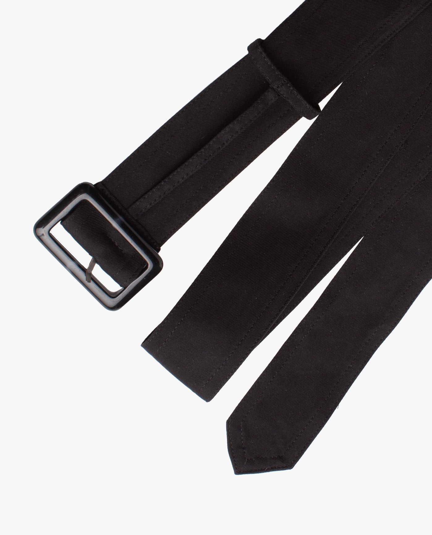 Back View Of LONDON FOG UNISEX TRENCH COAT BELT WITH BUCKLE | BLACK