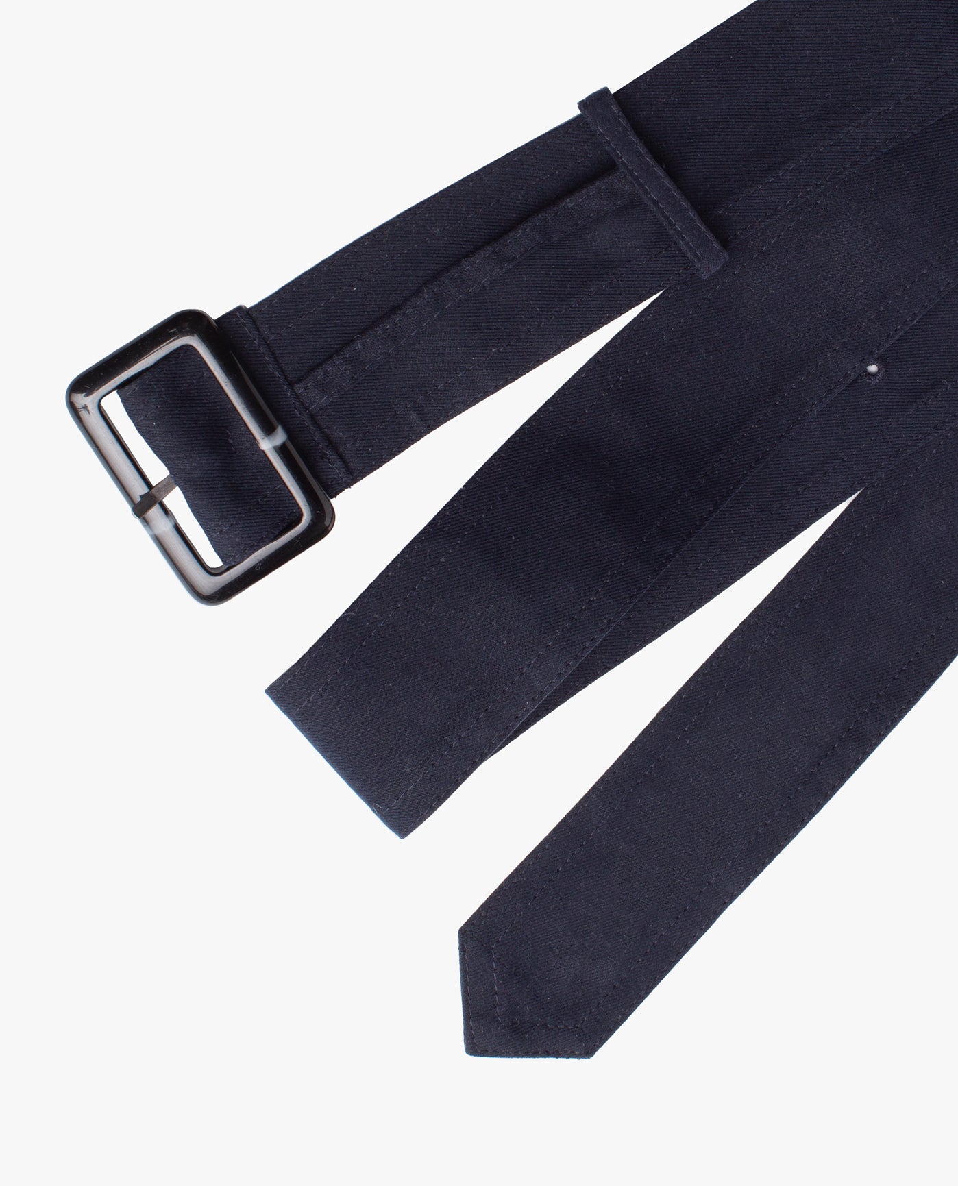 Back View Of LONDON FOG UNISEX TRENCH COAT BELT WITH BUCKLE | NAVY