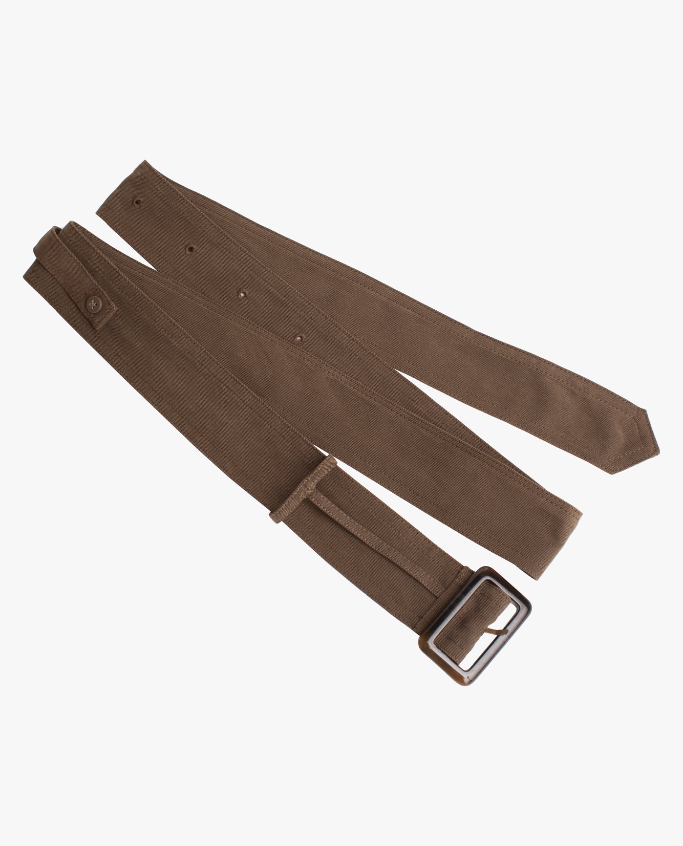 Front View Of LONDON FOG UNISEX TRENCH COAT BELT WITH BUCKLE | OLIVE