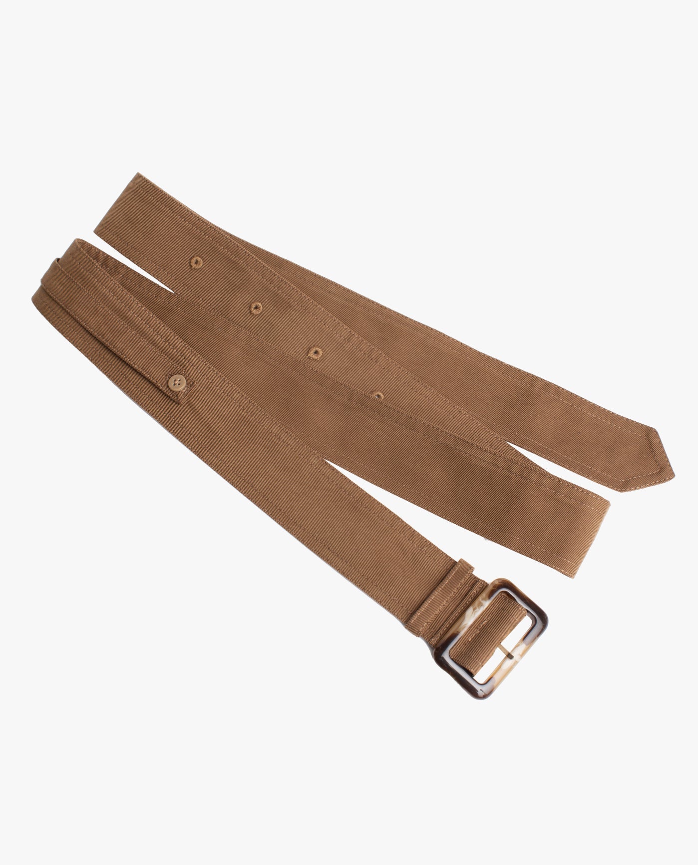 Front View Of LONDON FOG UNISEX TRENCH COAT BELT WITH BUCKLE | TAUPE