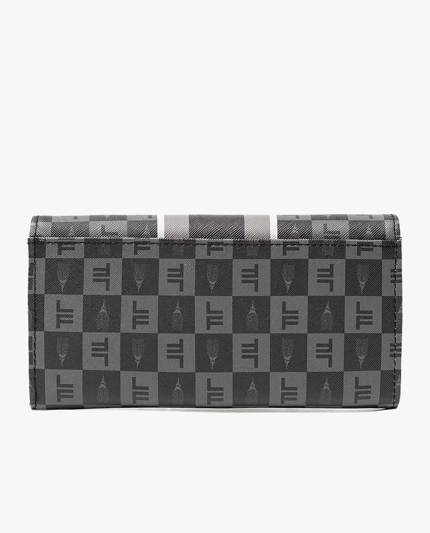 BACK VIEW OF SOPHIA SIGNATURE FLAP WALLET | BLACK