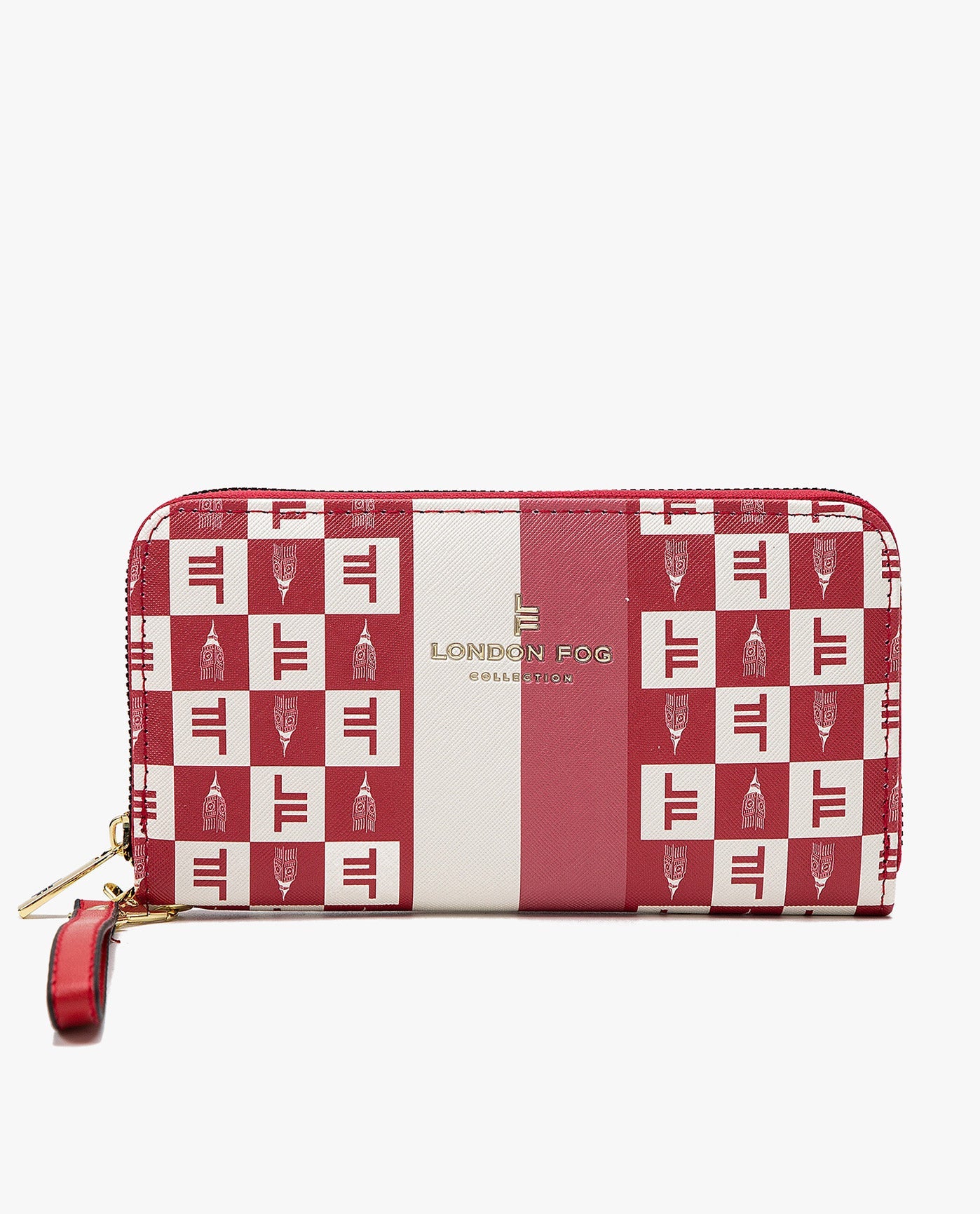FRONT VIEW OF ADALIA SIGNATURE ZIP AROUND WALLET | BRICK
