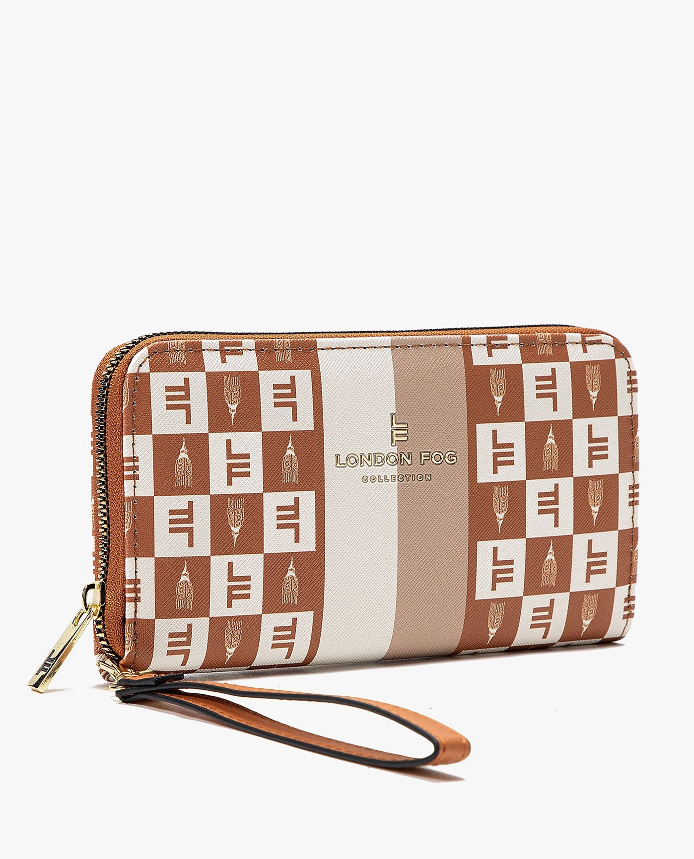 SIDE IMAGE OF ADALIA SIGNATURE ZIP AROUND WALLET | CAMEL