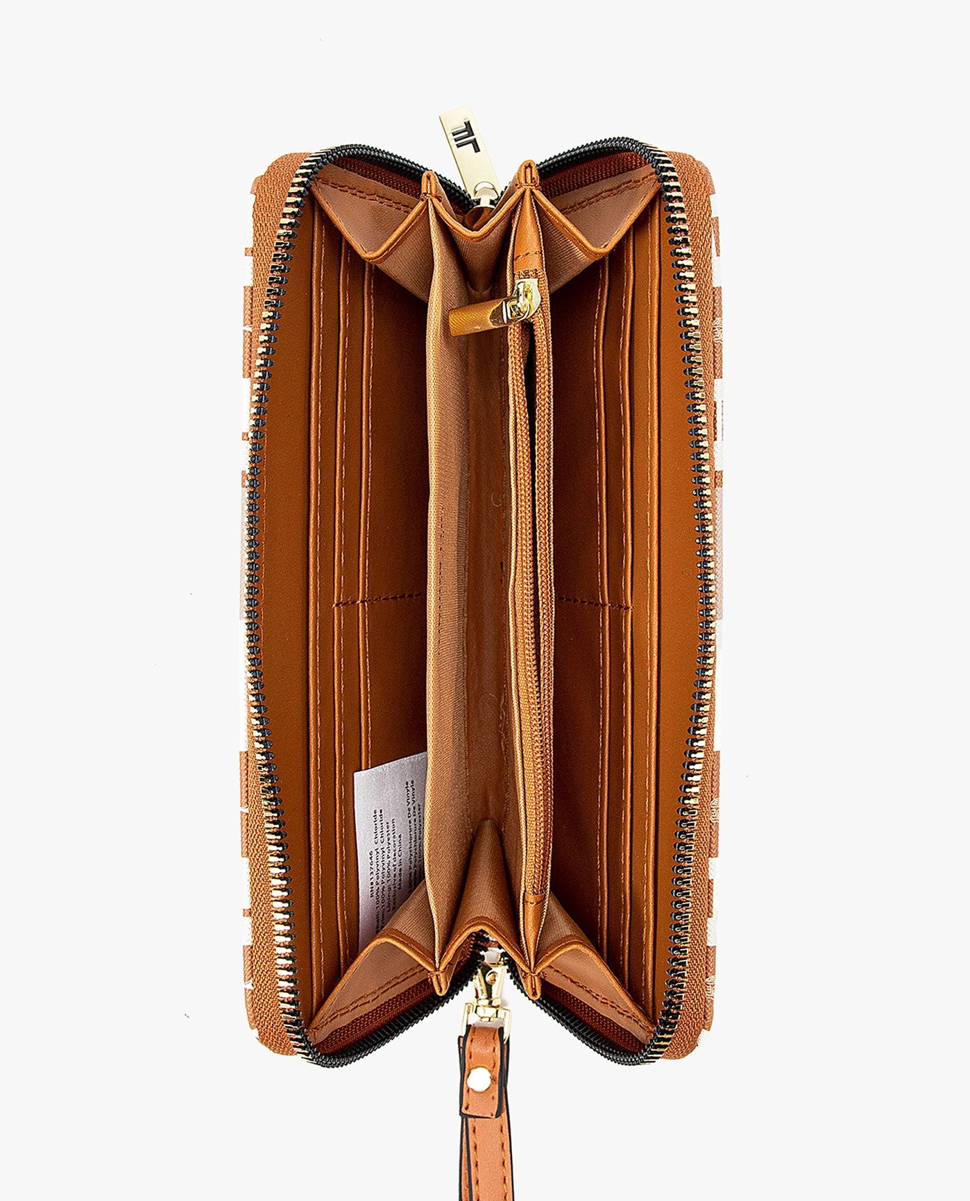 INSIDE IMAGE OF ADALIA SIGNATURE ZIP AROUND WALLET | CAMEL