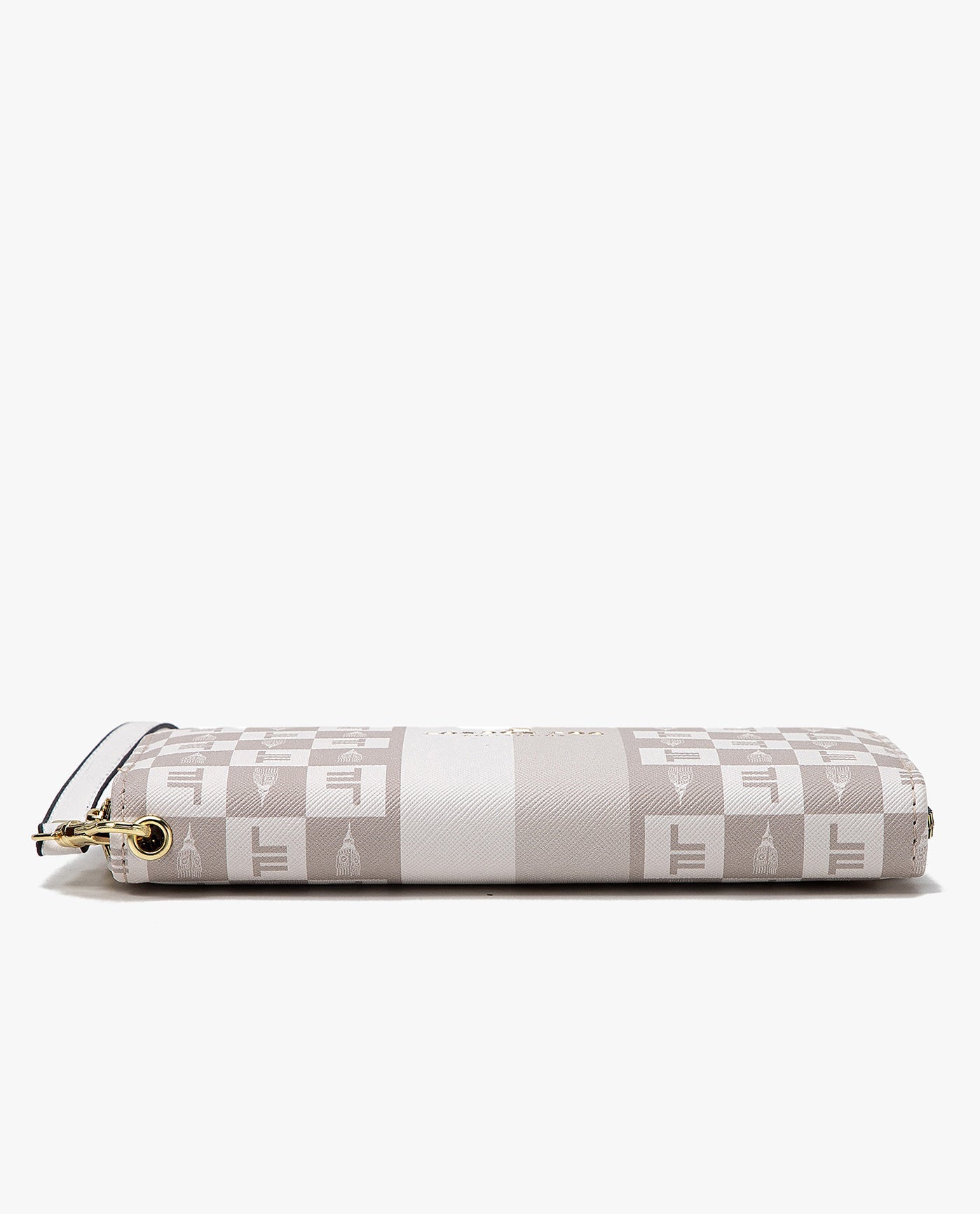 FLAT IMAGE OF ADALIA SIGNATURE ZIP AROUND WALLET | WHITE