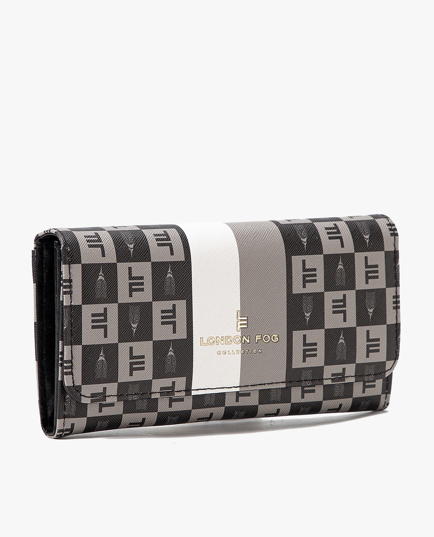 SIDE OF LARA SIGNATURE FLAP WALLET | BLACK