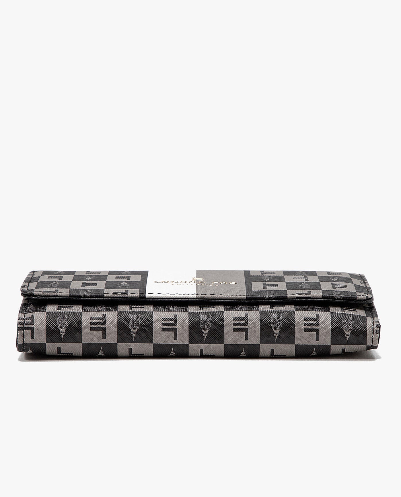 FLAT VIEW OF LARA SIGNATURE FLAP WALLET | BLACK