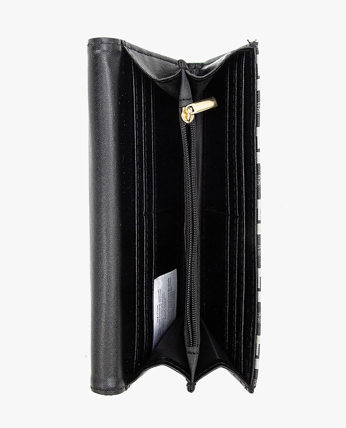 INSIDE VIEW OF LARA SIGNATURE FLAP WALLET | BLACK
