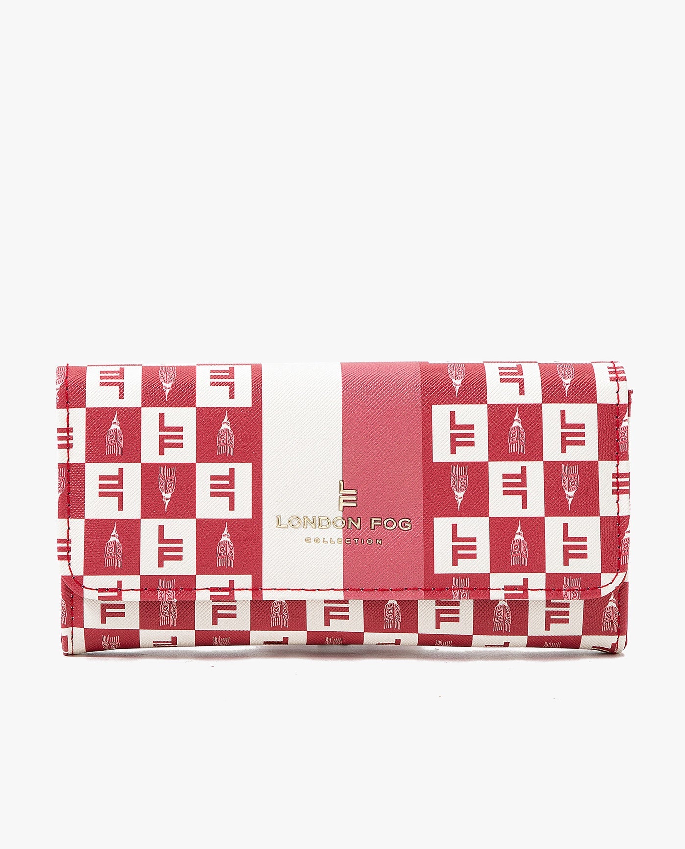 FRONT VIEW OF LARA SIGNATURE FLAP WALLET | BRICK