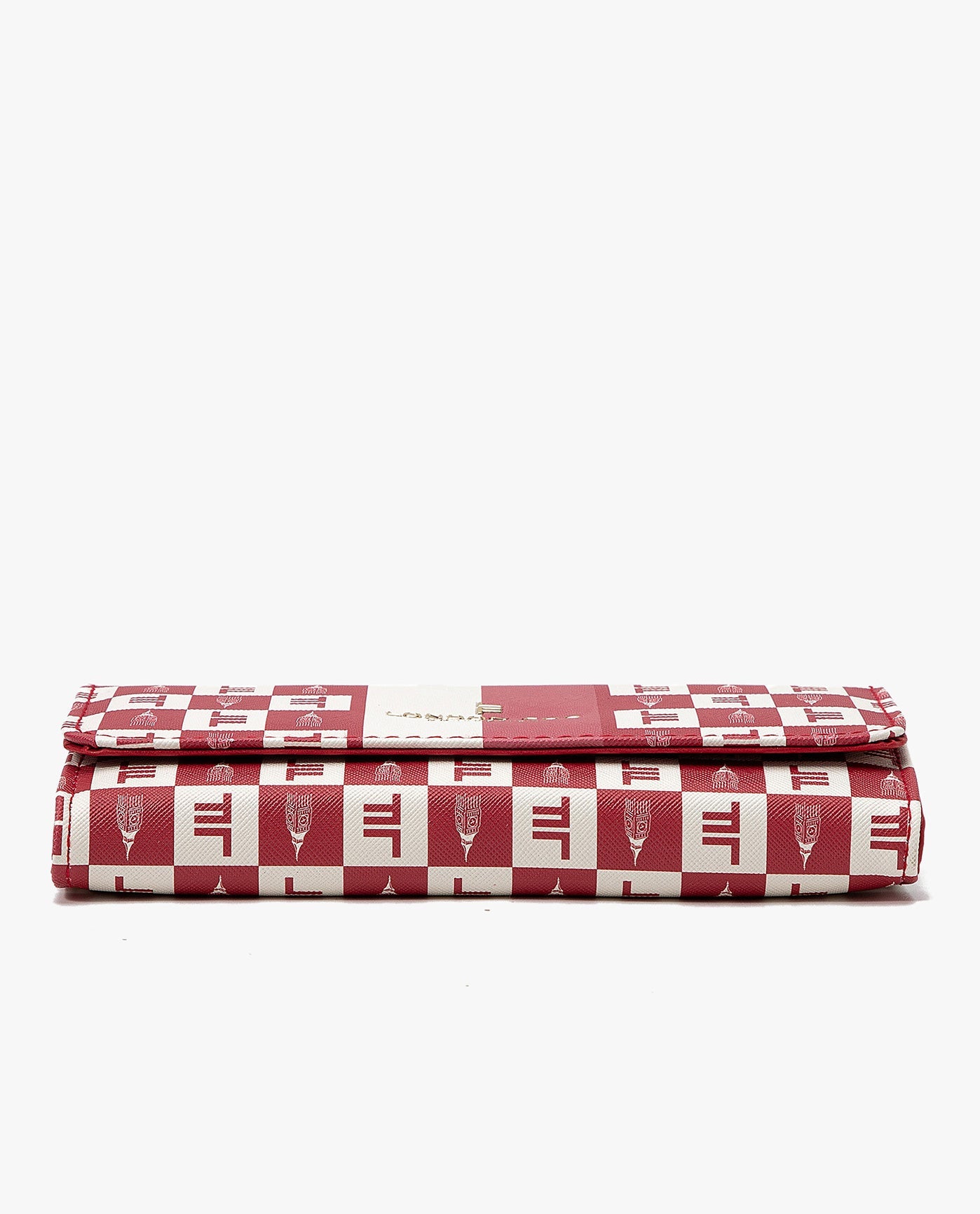 FLAT VIEW OF LARA SIGNATURE FLAP WALLET | BRICK