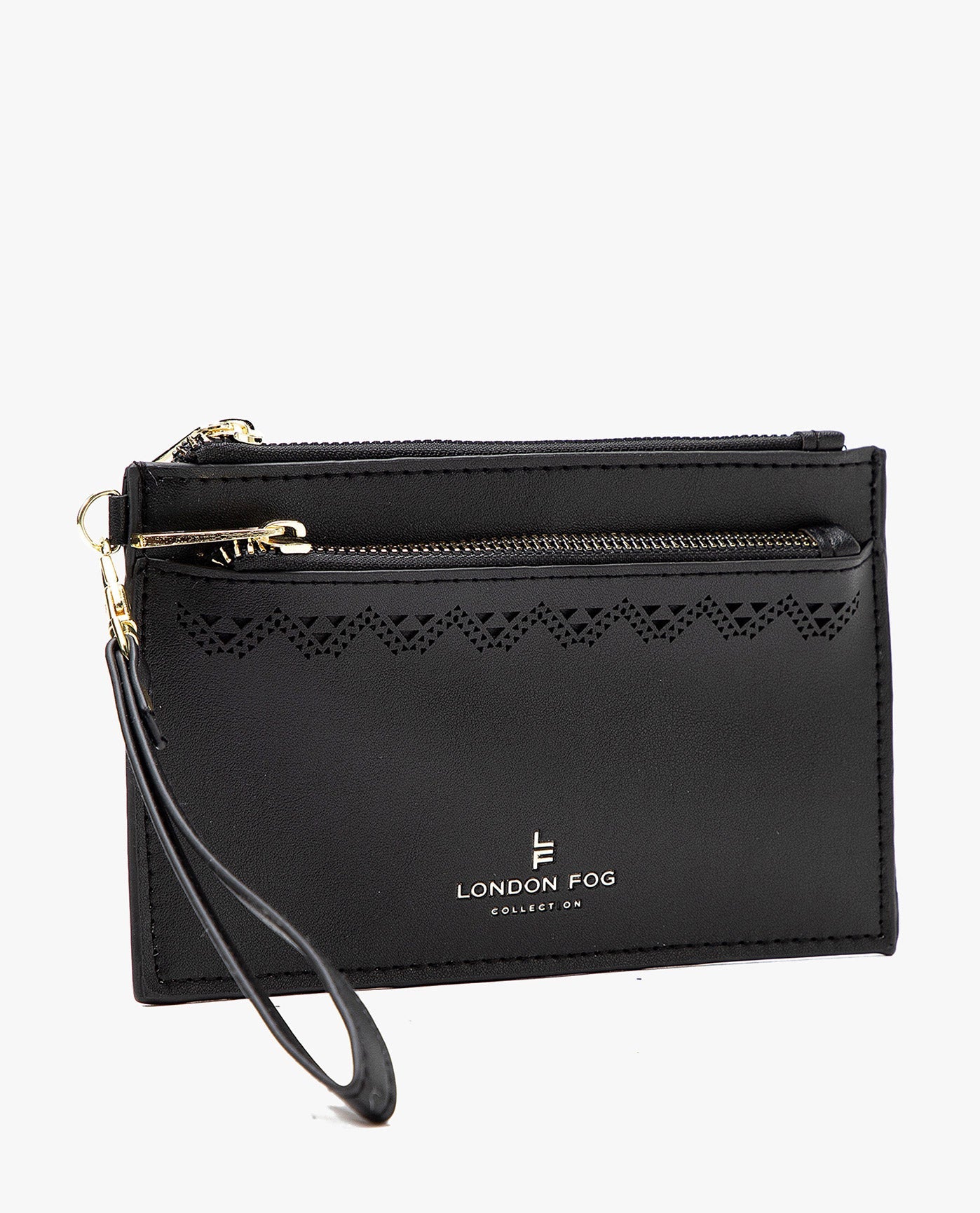 SIDE OF HANNAH LASER CUT WRISTLET DOUBLE ZIP | BLACK