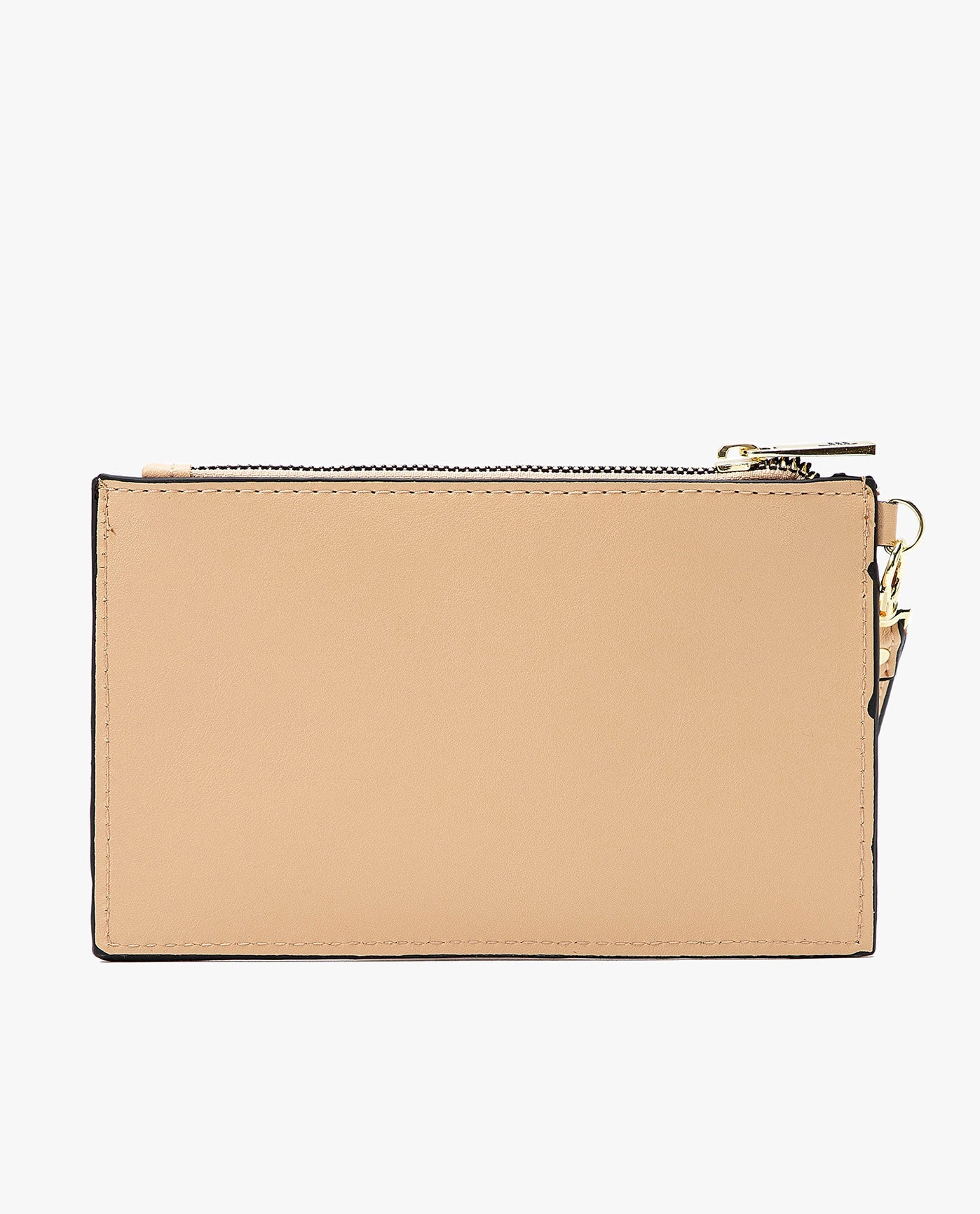 BACK VIEW OF HANNAH LASER CUT WRISTLET DOUBLE ZIP | LATTE
