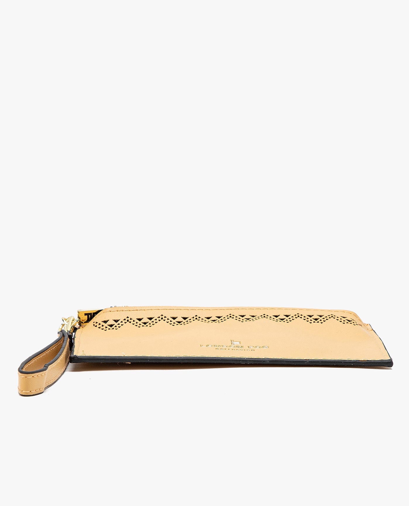 FLAT VIEW OF HANNAH LASER CUT WRISTLET DOUBLE ZIP | MELLOW YELLOW