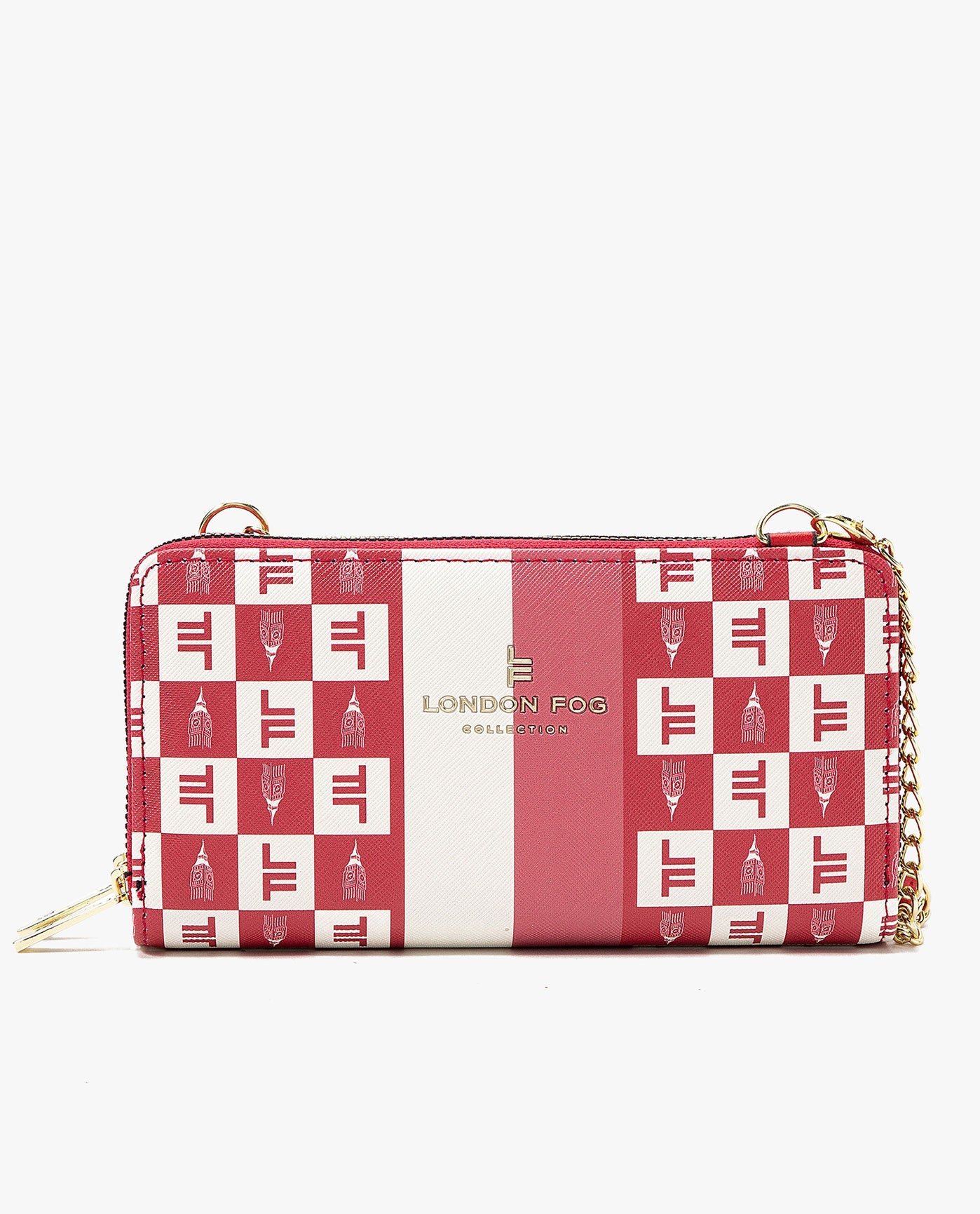 FRONT OF DIANA SIGNATURE DOUBLE ZIP CROSSBODY BAG AND WALLET COMBO | BRICK