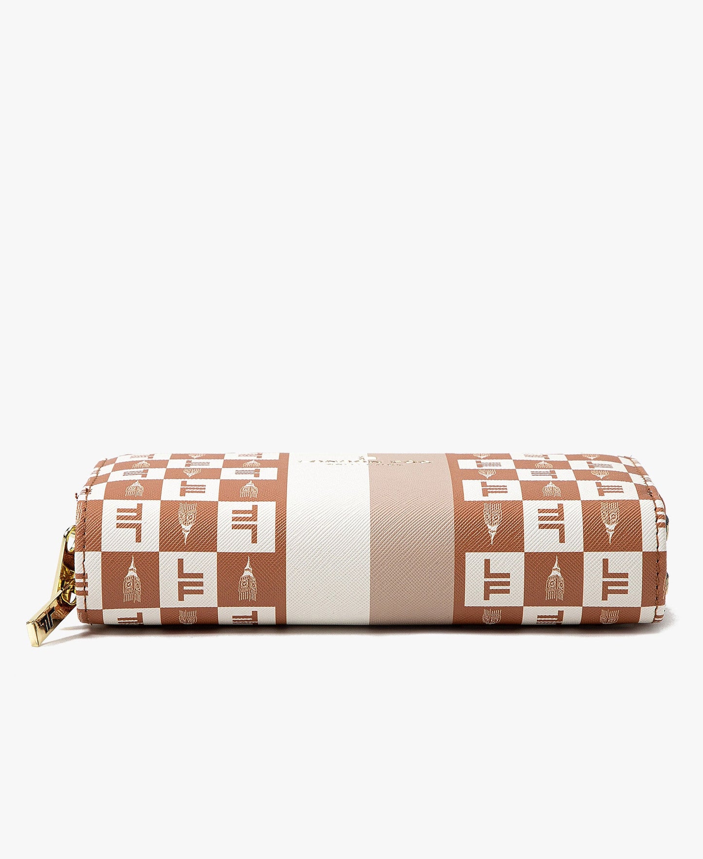 BOTTOM OF DIANA SIGNATURE DOUBLE ZIP CROSSBODY BAG AND WALLET COMBO | CAMEL