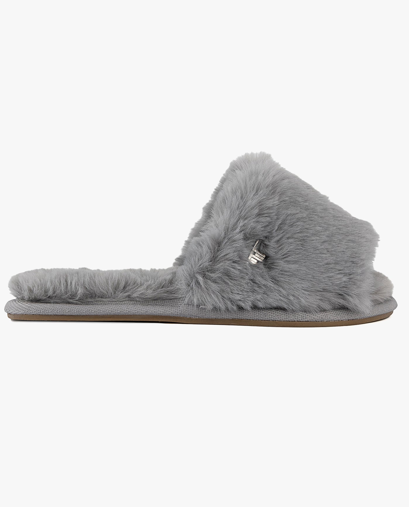 MAIN IMAGE OF WOMENS LILLY OPEN TOE FAUX FUR SLIPPER | ESO_GREY_020
