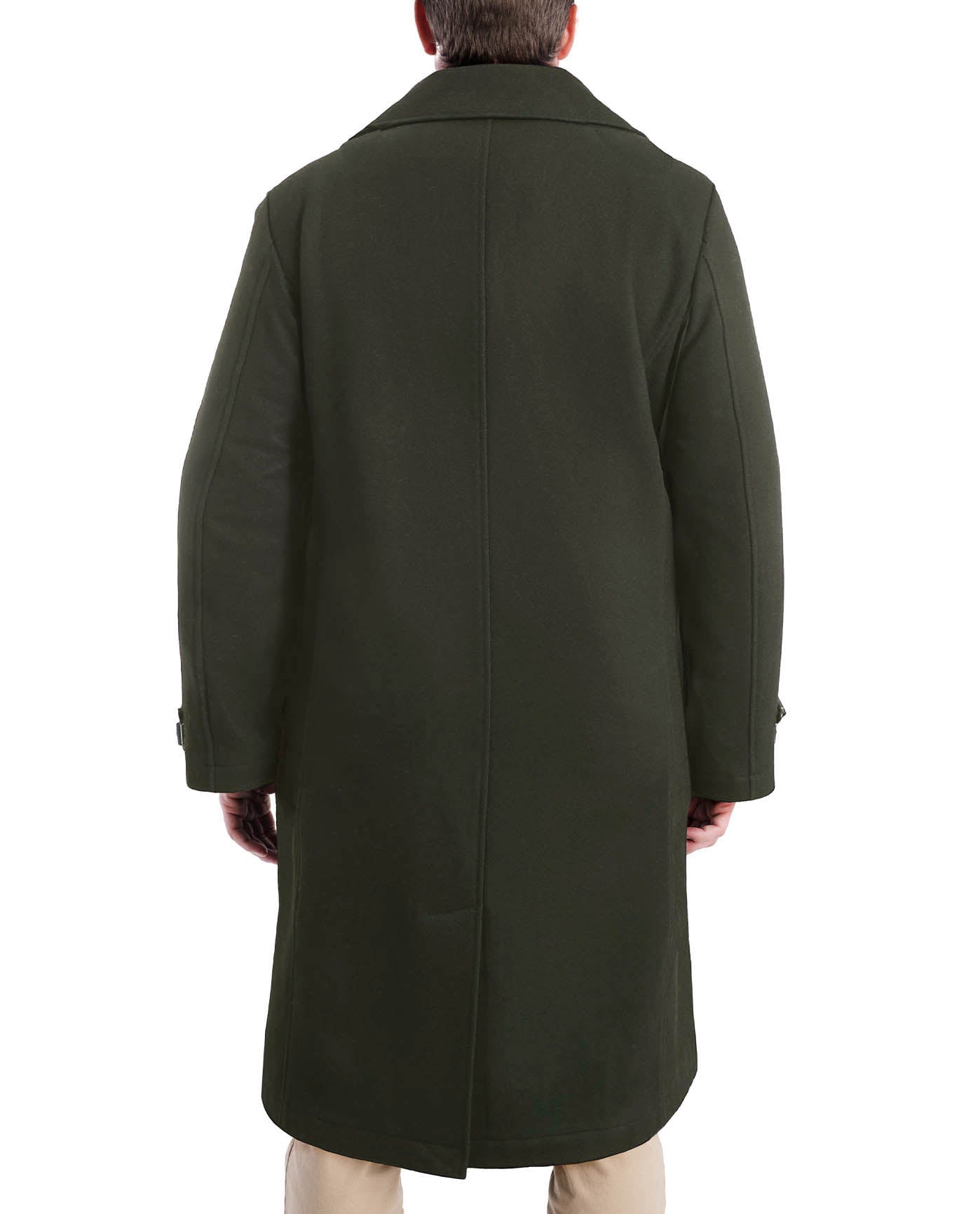 BACK OF LILLE 46" OFFICERS COAT | DARK OLIVE