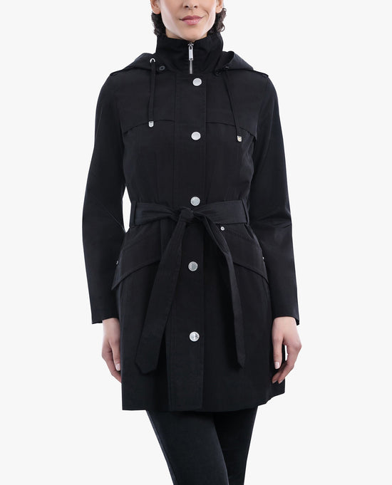 Zip Front Hooded Trench with Belt | Trench Coat | London Fog