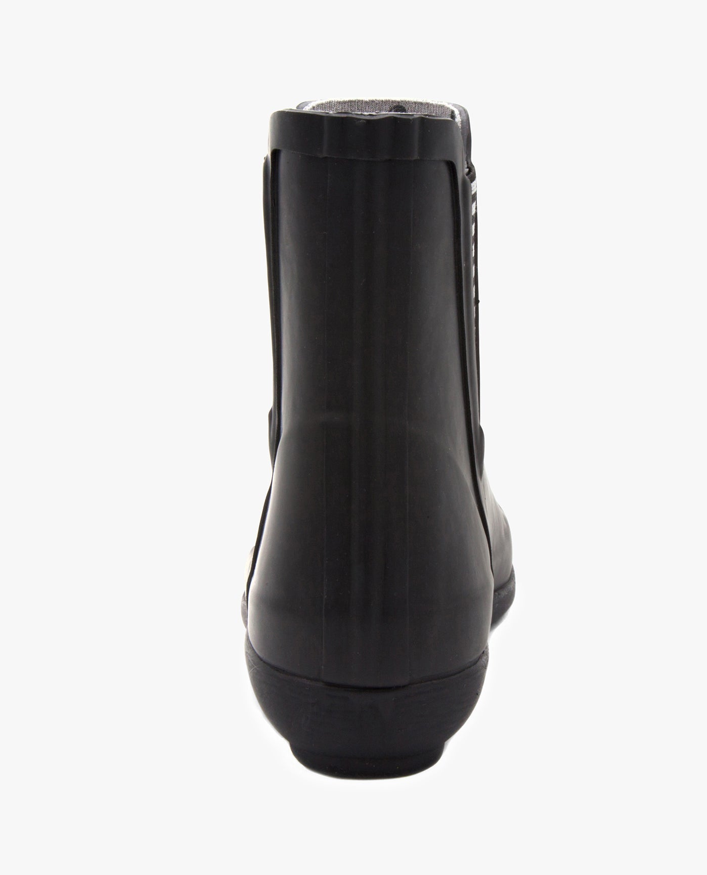 BACK VIEW  OF WOMENS PICCADILLY ANKLE RAINBOOT | ESO_BLACK_009