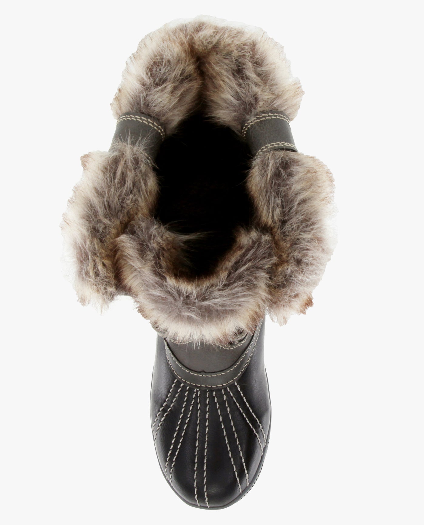 TOP VIEW  OF WOMENS MILLY WINTER BOOT | ESO_BLACK CHARCOAL_005
