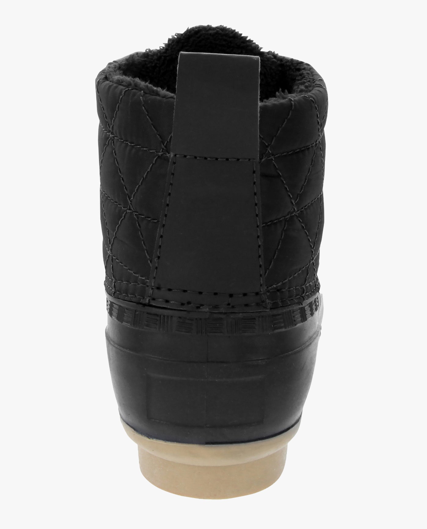BACK VIEW  OF WOMENS WINLEY DUCK BOOT | ESO_BLACK_001