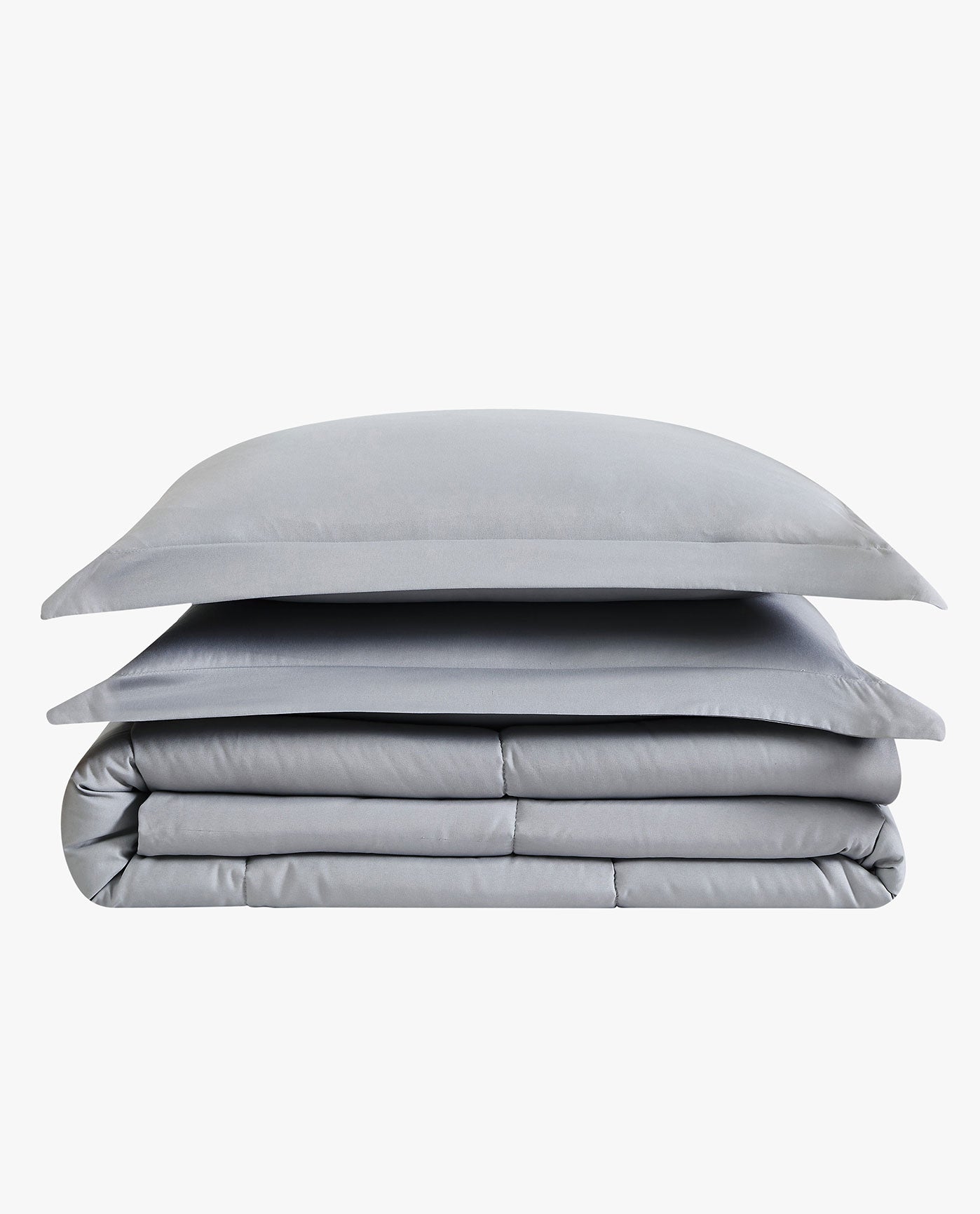 SET IMAGE OF GARMENT SOLID WASH 3 PIECE DOWN ALTERNATIVE COMFORTER SET | PEM-Wash Grey-020