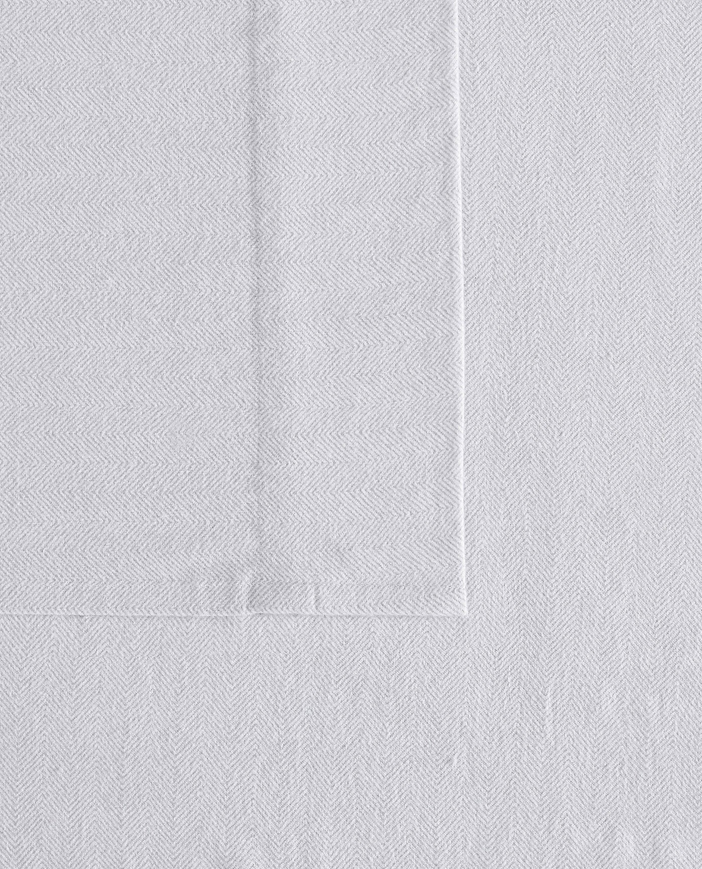 DETAIL VIEW OF HERRINGBONE 3 PIECE FLANNEL DUVET COVER SET | PEM_Grey_Herringbone_090