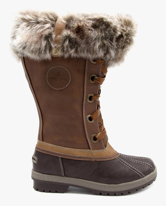 SIDE VIEW  OF WOMENS MELTON 2 TALL WINTER BOOT | ESO_COGNAC_200