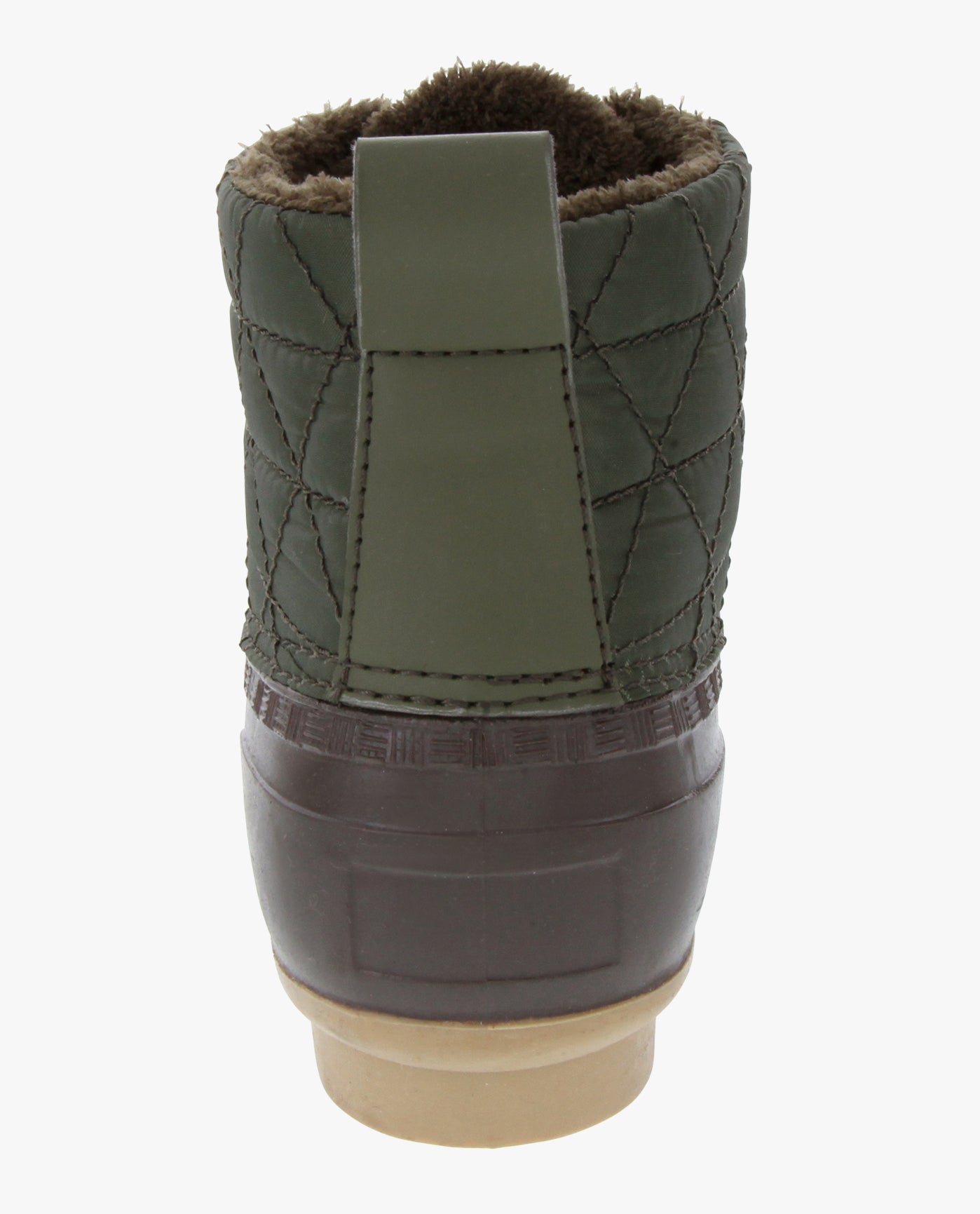 BACK VIEW  OF WOMENS WINLEY DUCK BOOT | ESO_OLIVE BROWN_300