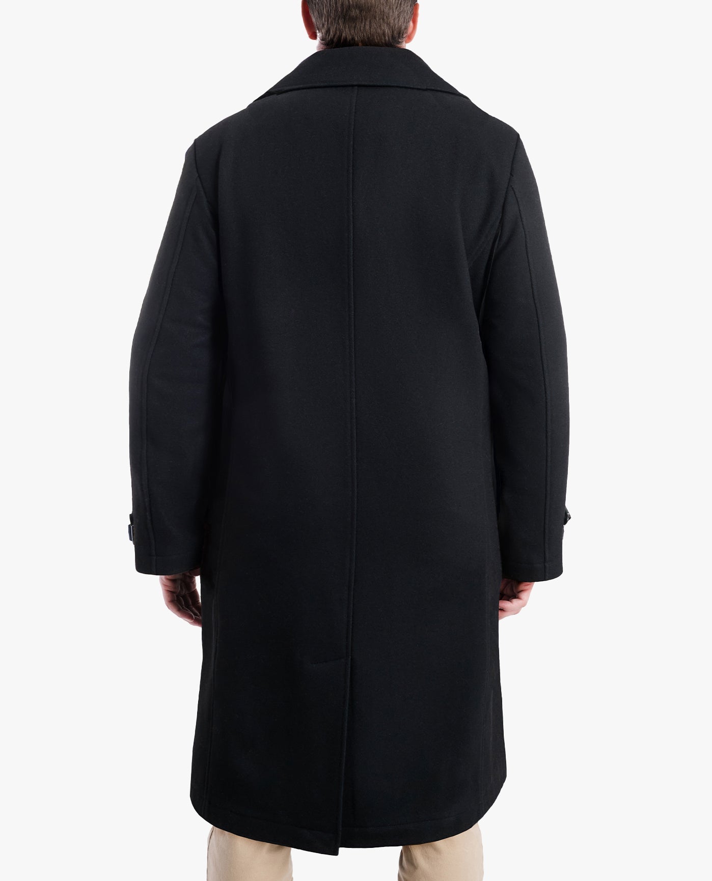 BACK VIEW OF LILLE 46" OFFICERS COAT | BLACK