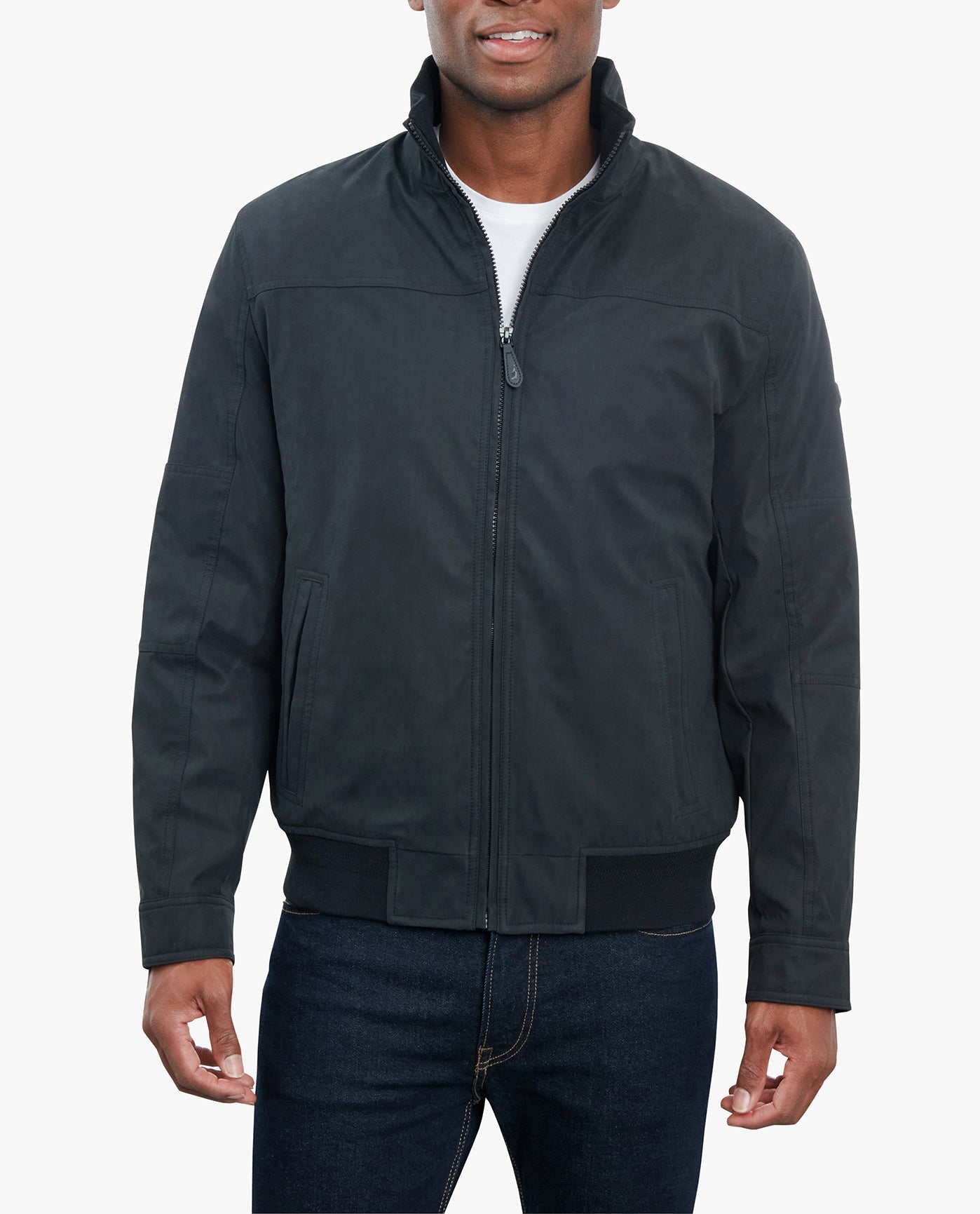 FRONT VIEW OF MAPLEWOOD MIDWEIGHT JACKET | BLACK