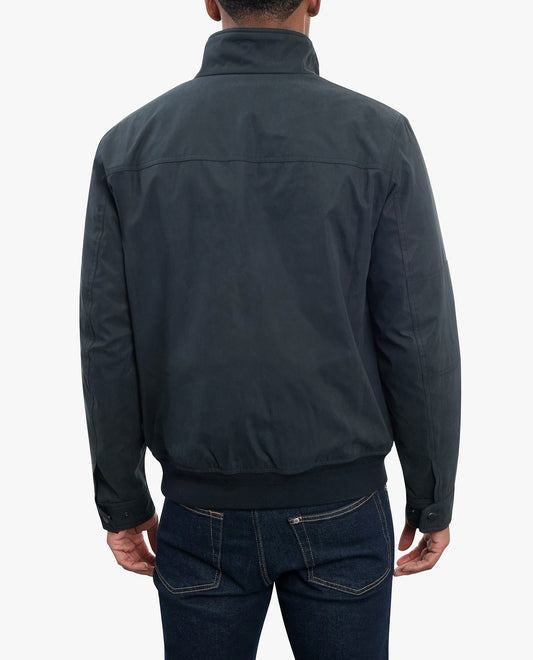 BACK VIEW OF MAPLEWOOD MIDWEIGHT JACKET | BLACK