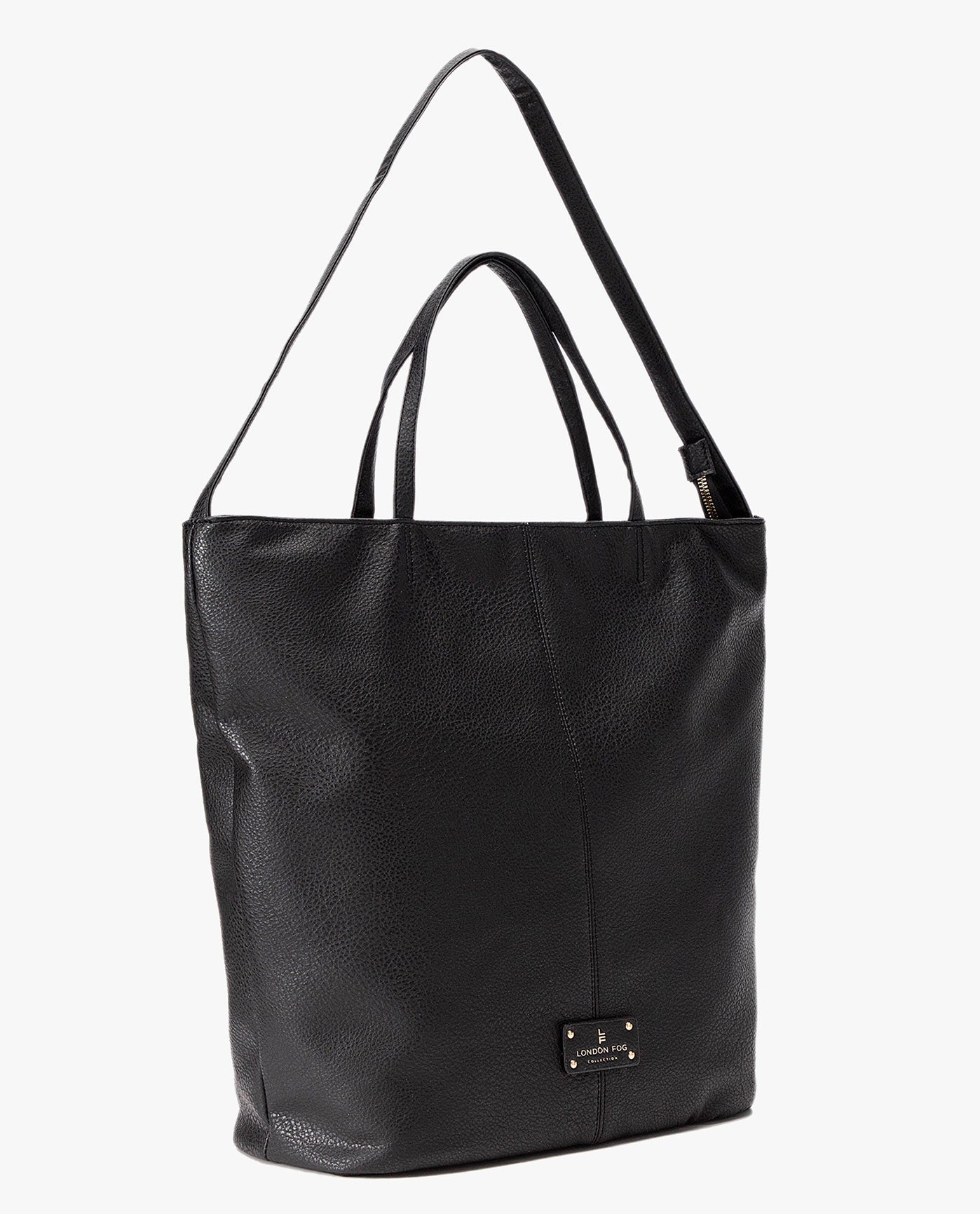 SIDE VIEW OF LAURA LARGE TOTE | BLACK
