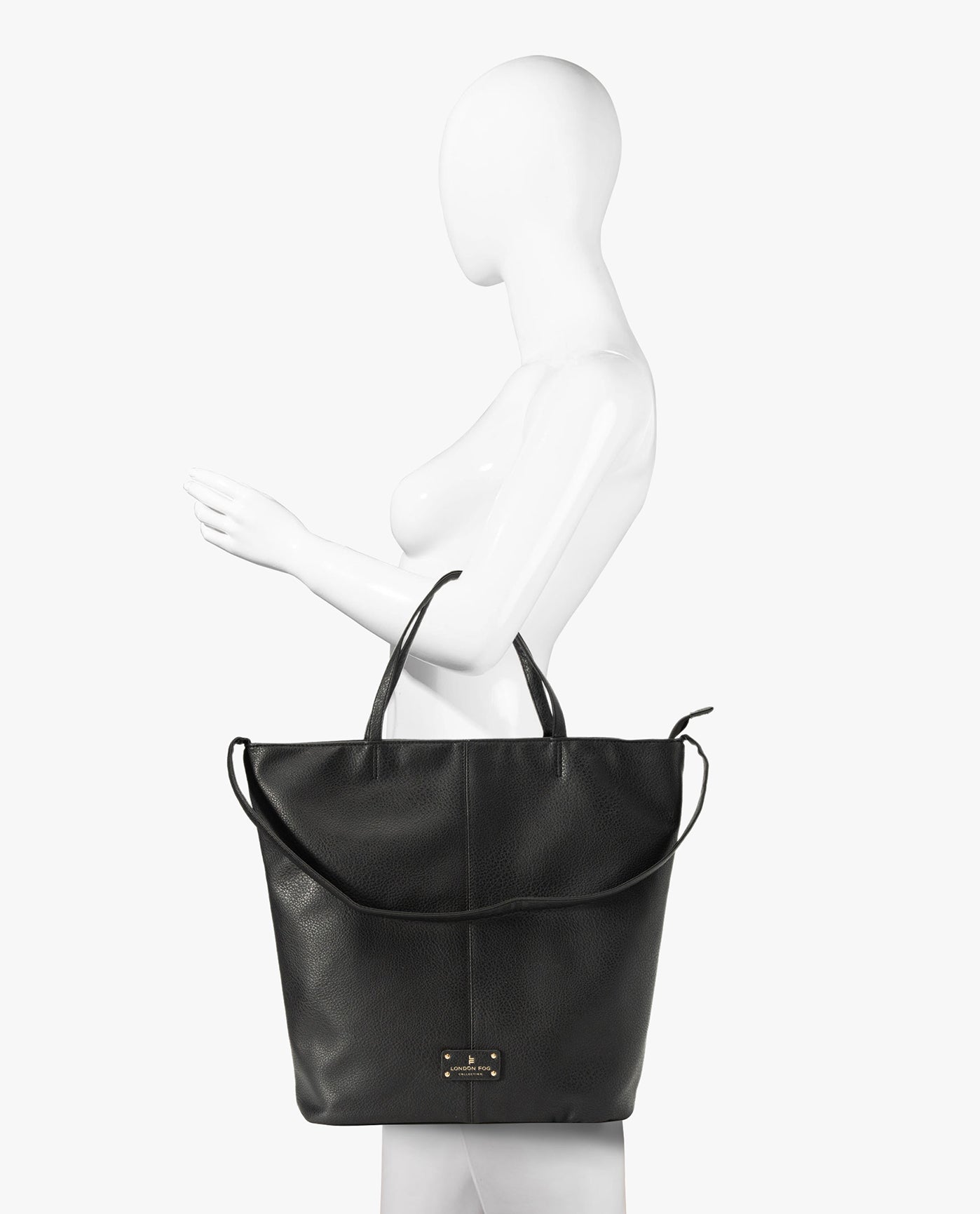 ALT VIEW OF LAURA LARGE TOTE | BLACK