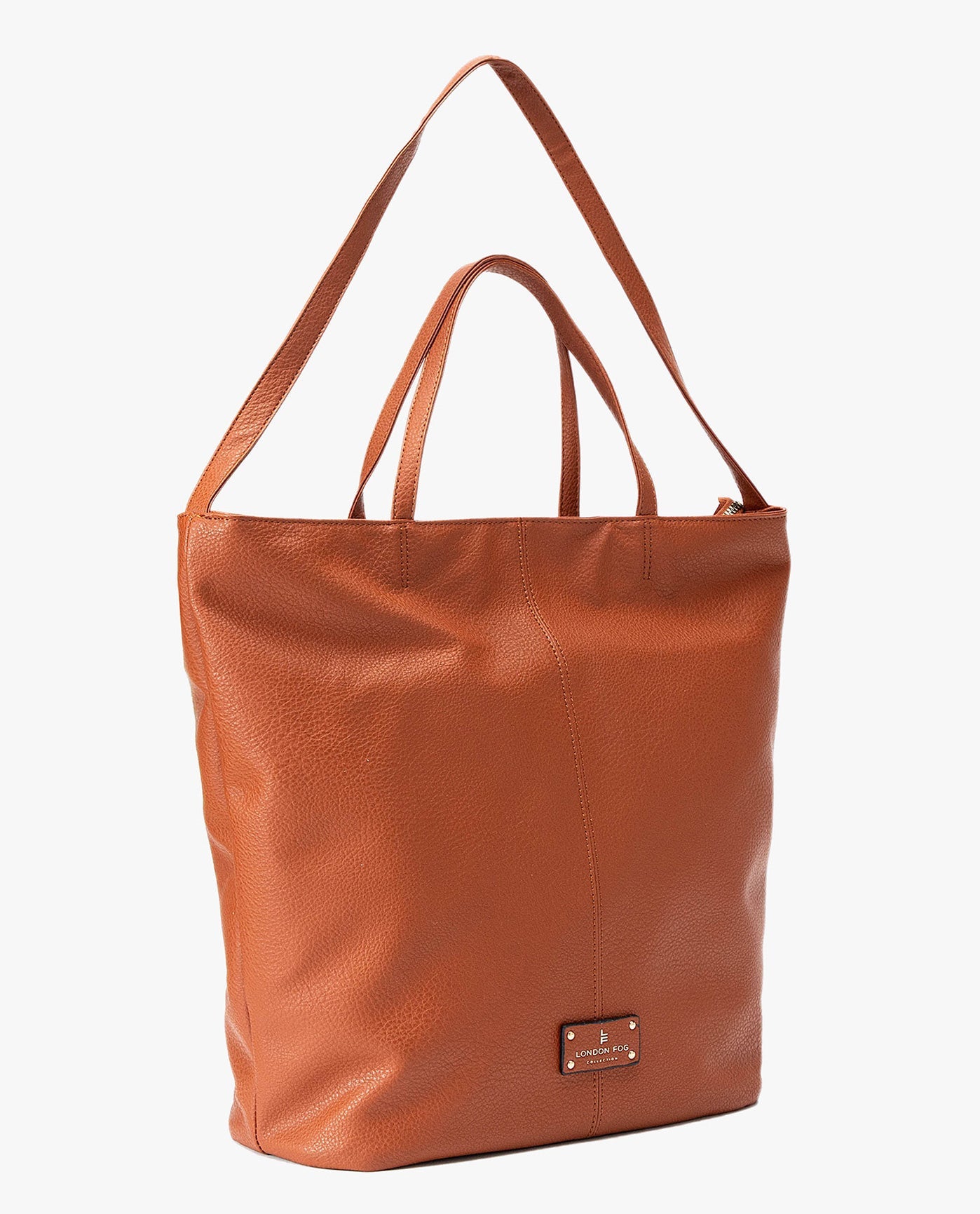 SIDE OF LAURA LARGE TOTE | COGNAC