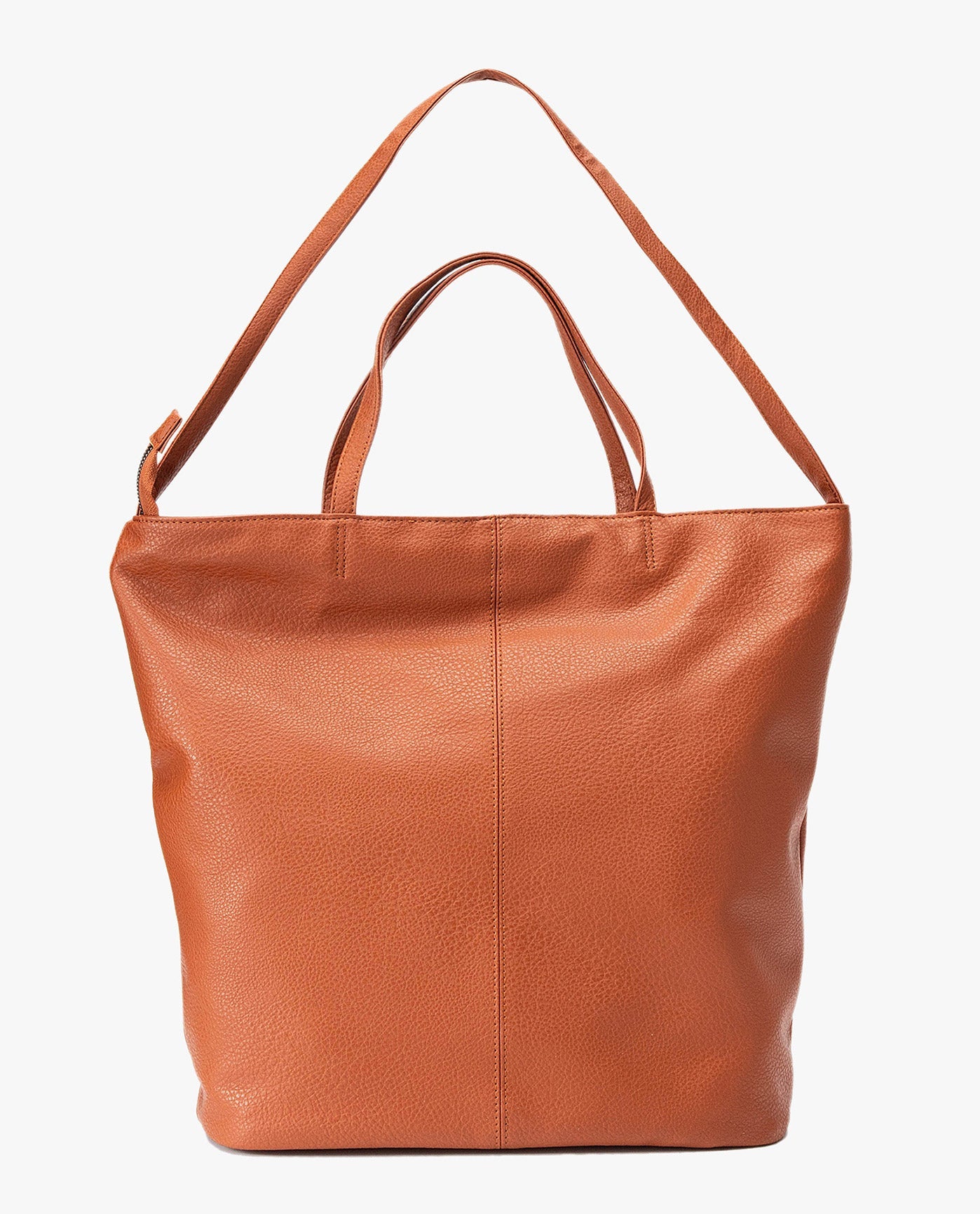 BACK OF LAURA LARGE TOTE | COGNAC