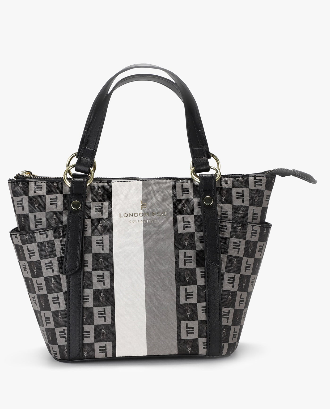 FRONT VIEW OF FREYA SIGNATURE TOTE  | BLACK
